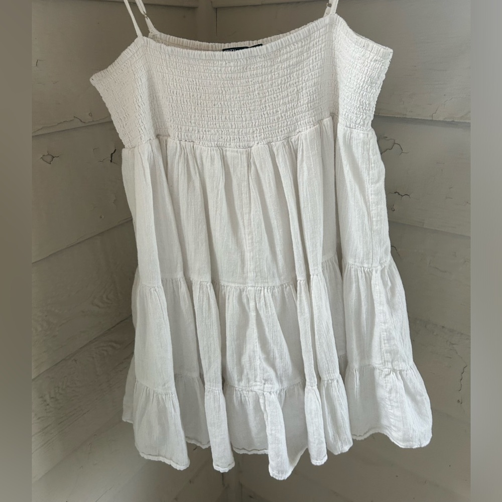 White Zara Ruffle Dress